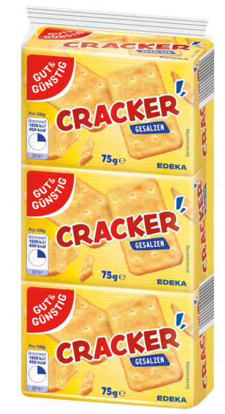 GUT&GÜNSTIG Cracker gesalzen 3x75g