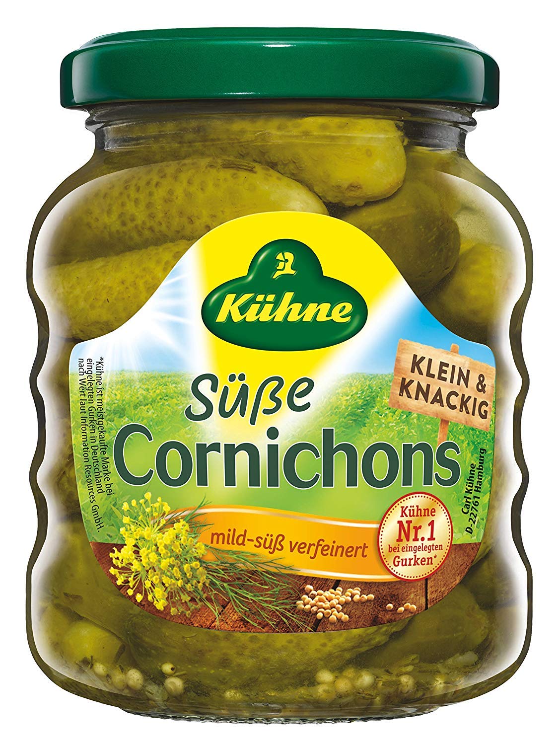 Kühne Cocktail Cornichons süß 180g