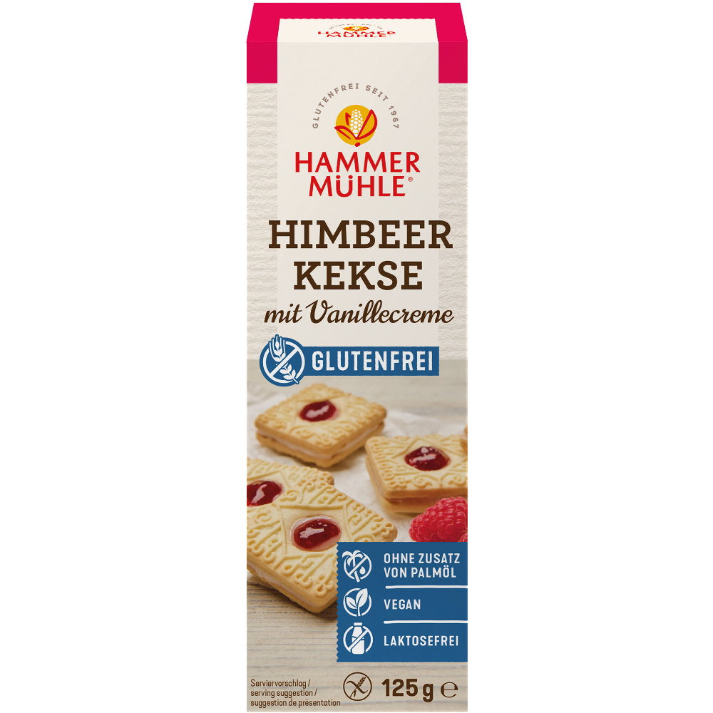 Hammermühle Himbeerkekse mit Vanillecreme 125g