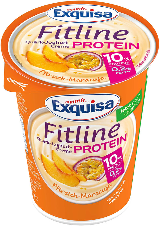 Exquisa Fitline Quark-Joghurt-Creme Protein Pfirsich-Maracuja 400g