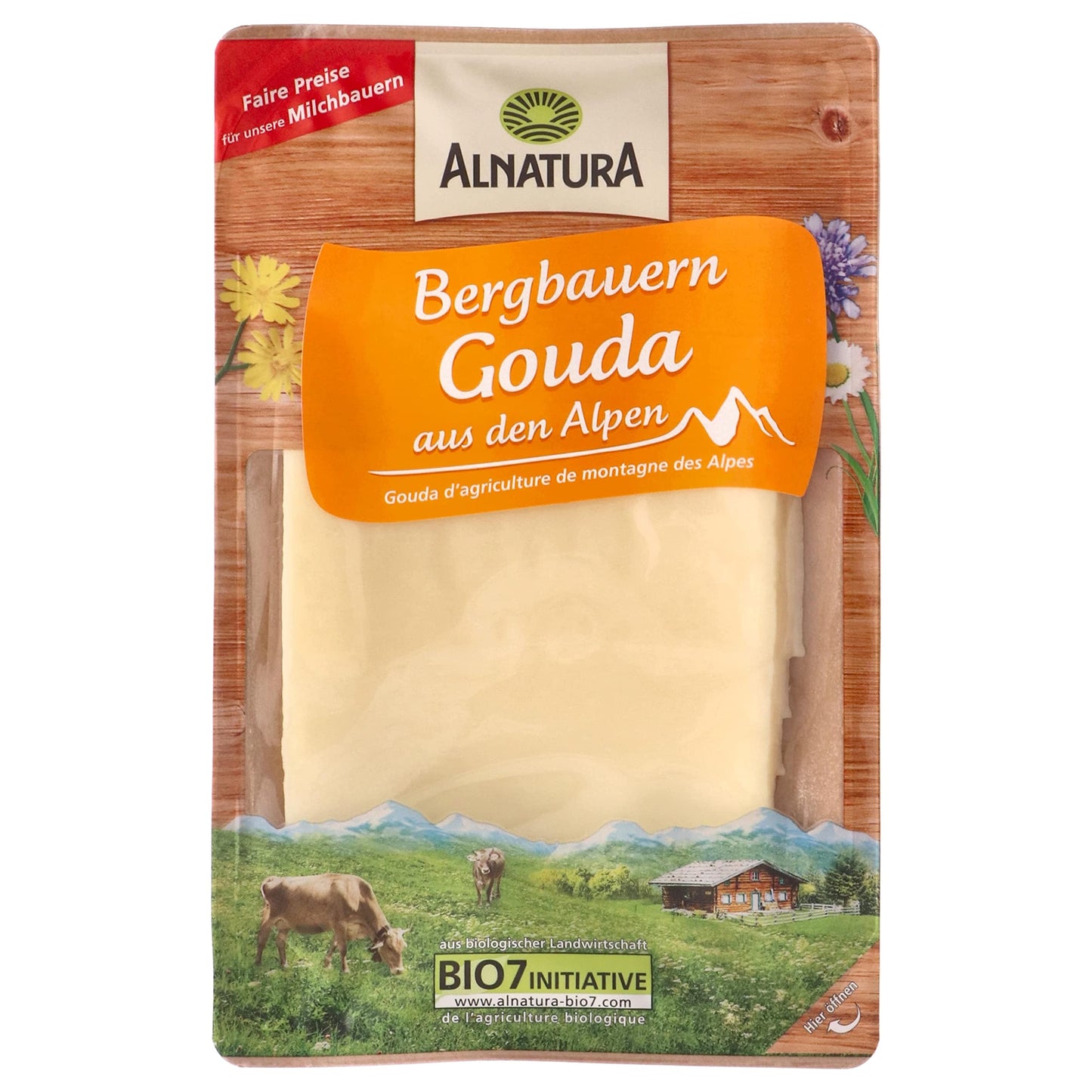 Bio Alnatura Gouda in Scheiben 45% Vollfettstufe 125g