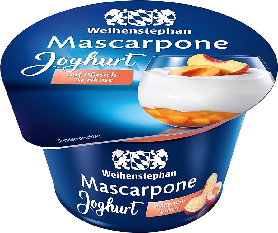 Weihenstephan Mascarpone Joghurt auf Pfirsich-Aprikose 150g