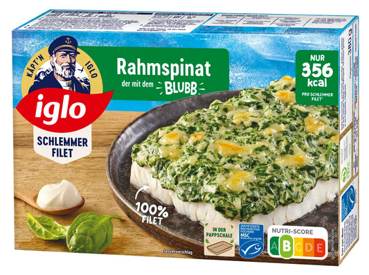 MSC Iglo Schlemmer-Filet Rahm Spinat mit Blubb 380g