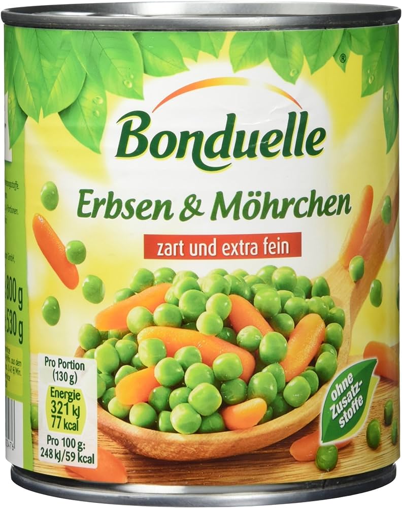 Bonduelle Erbsen mit Möhrchen feine Auslese 800g