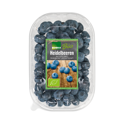Bio EDEKA Kulturheidelbeeren Peru Klasse II 125g Klarsichtpackung