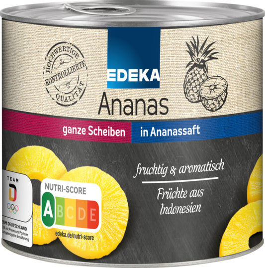EDEKA Ananas Scheiben in Saft 432g