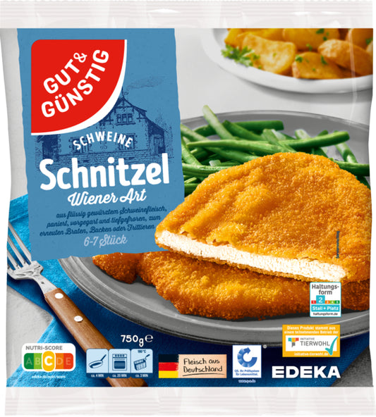 GUT&GÜNSTIG Schweine Schnitzel Wiener Art 750g QS ITW