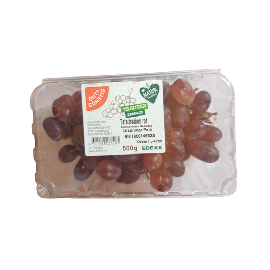 GUT&GÜNSTIG Tafeltrauben rot kernlos Italien Klasse I 500g TopSeal
