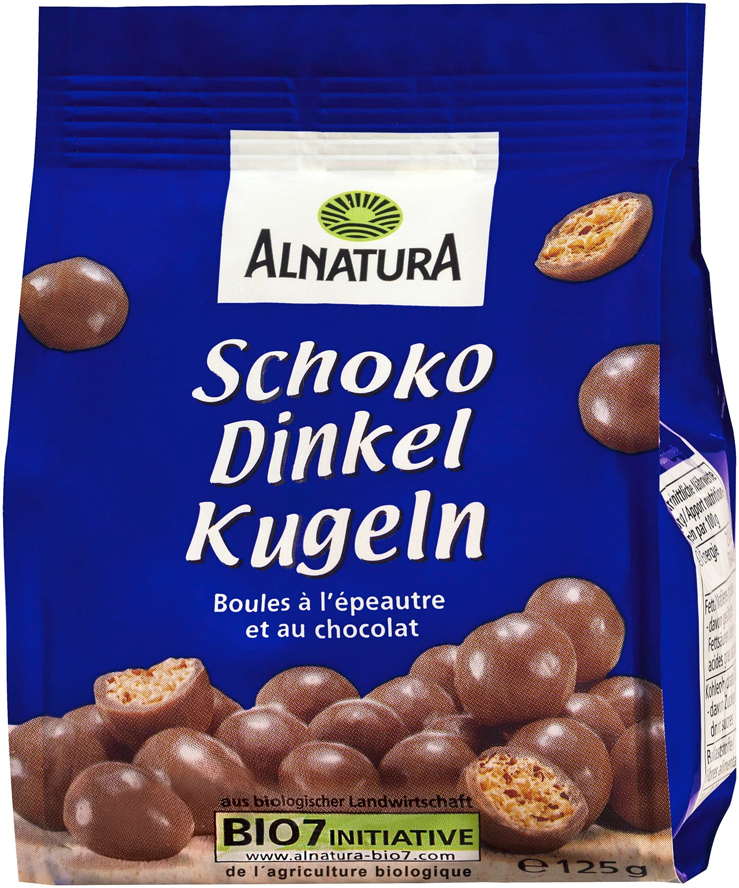 Bio Alnatura Schoko Dinkel Kugeln Vollmilch 125g