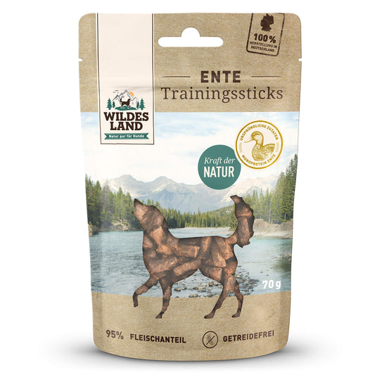 Wildes Land Hundesnack Trainingssticks Ente 70g