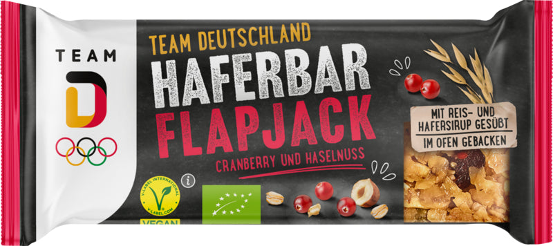 Bio TEAM D Haferbar Flapjack Cranberry und Haselnuss 60g