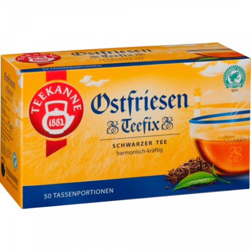 Teekanne Teefix Ostfriesen Rainforest Alliance Tasse 50ST 75g