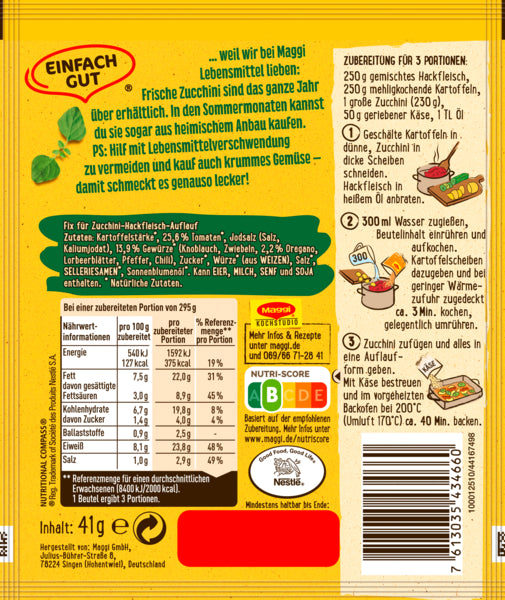 Maggi Fix Zucchini Moussaka 41g