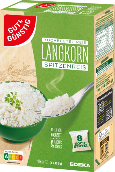 GUT&GÜNSTIG Langkorn-Spitzenreis Kochbeutel 1000g