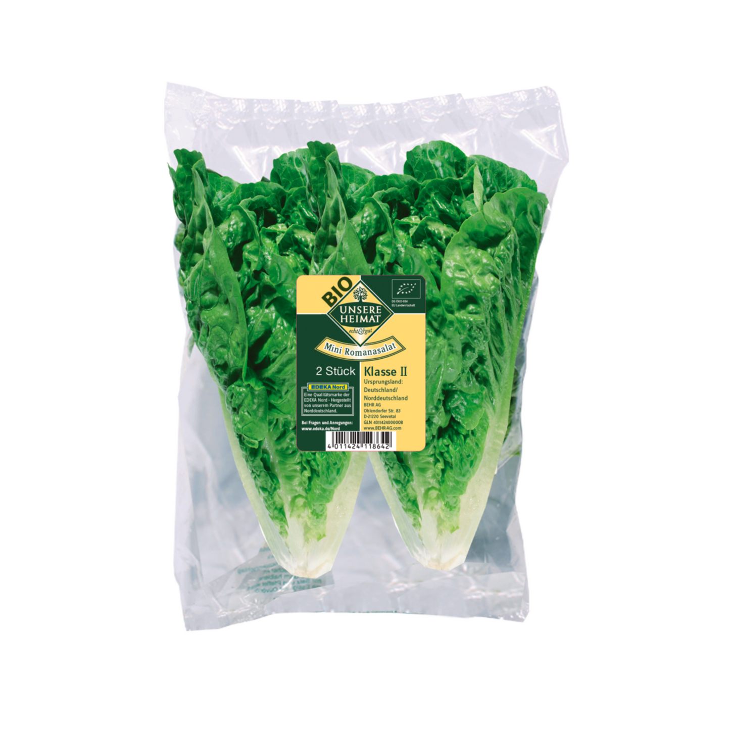 Bio Mini Romanasalat Spanien Klasse II 2 Stück Flowpack