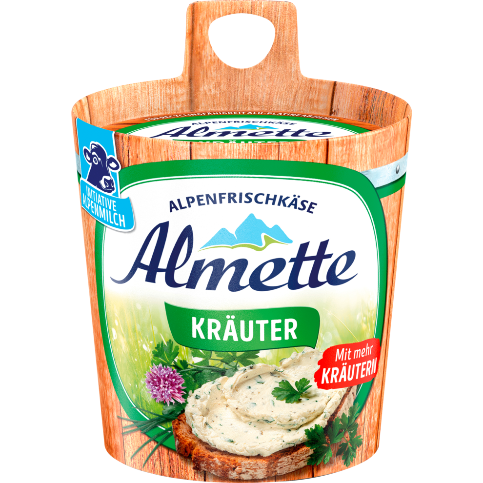 Almette Alpenfrischkäse Natur Kräuter Doppelrahmstufe 150g