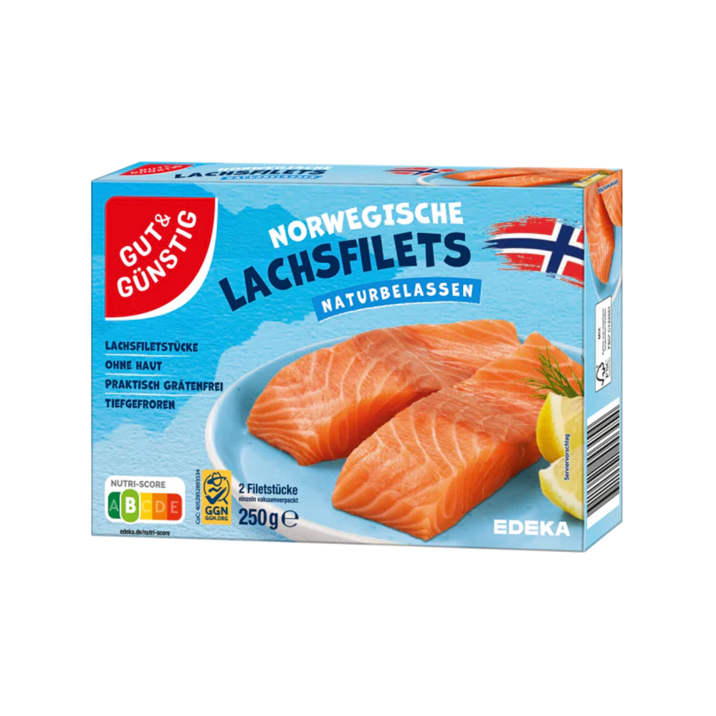 GUT&GÜNSTIG Norwegisches Lachsfilet mit Haut 250g