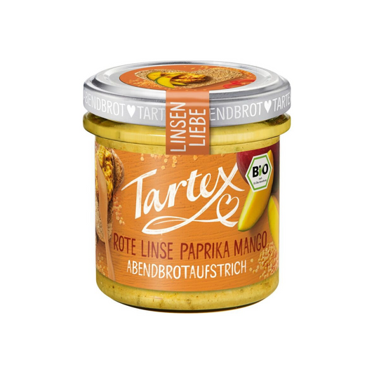 Bio Tartex Aufstrich Linsen Liebe Rote Linse Paprika Mango 140g