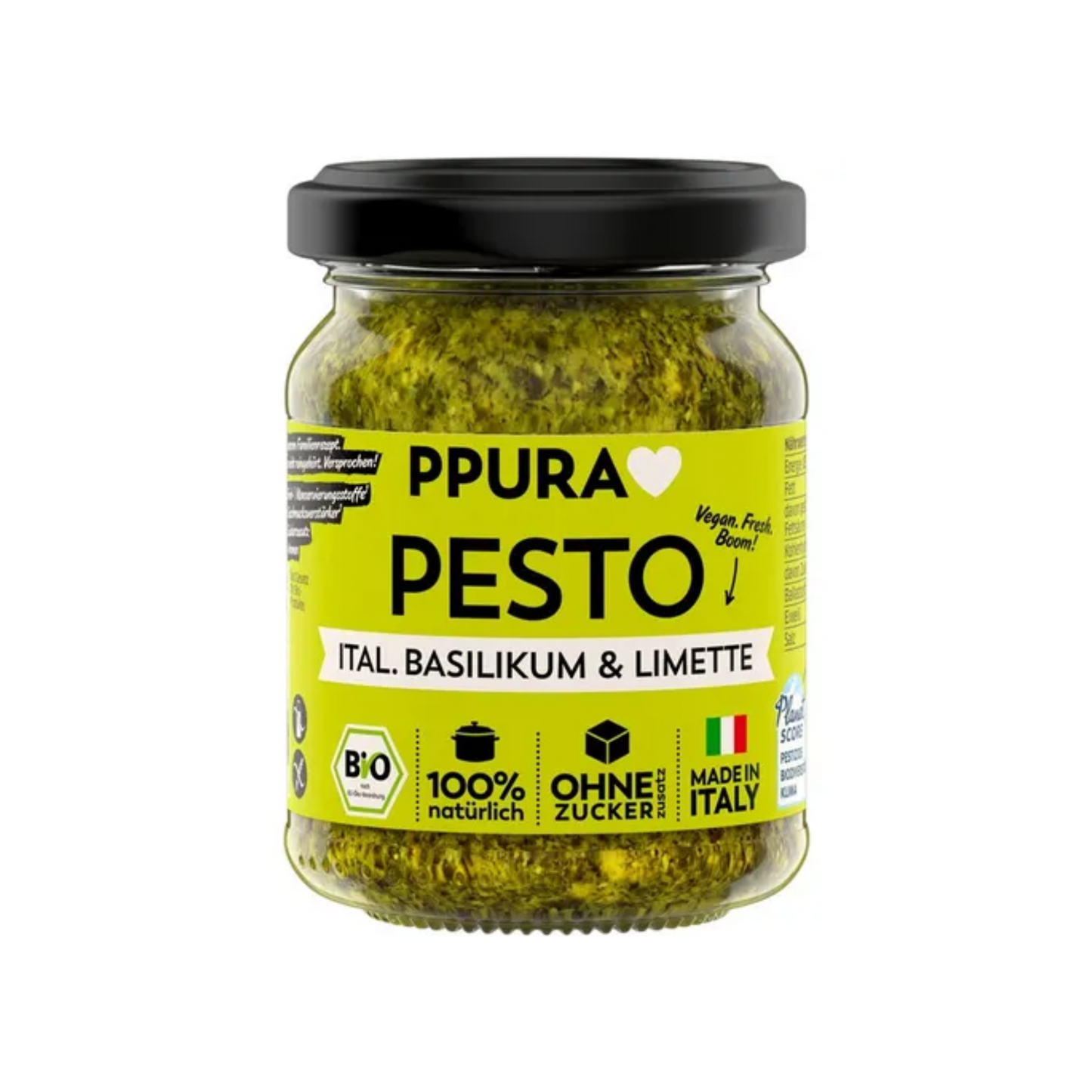 Bio Ppura Pesto Frisches Basilikum Limette Cashews 120g