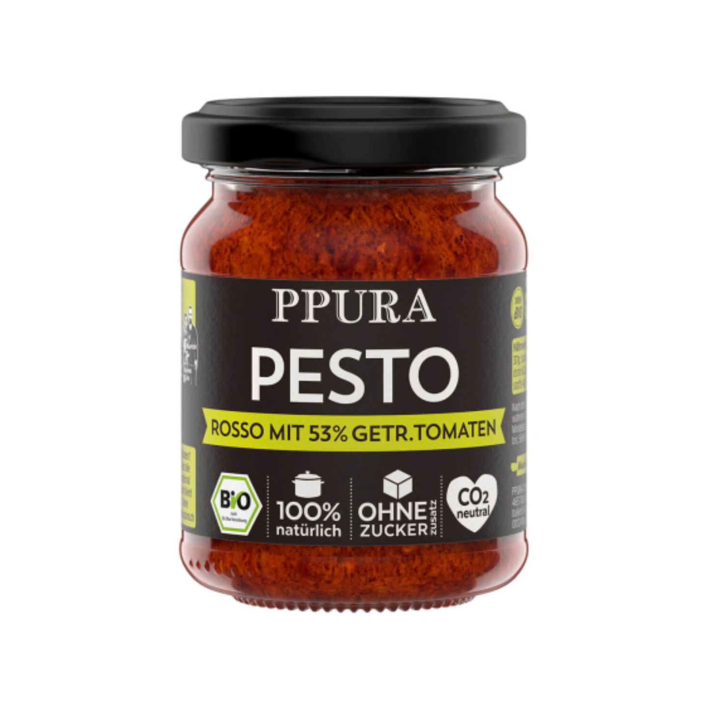 Bio PPURA Pesto Rosso mit 35% getrockneten Tomaten 120g