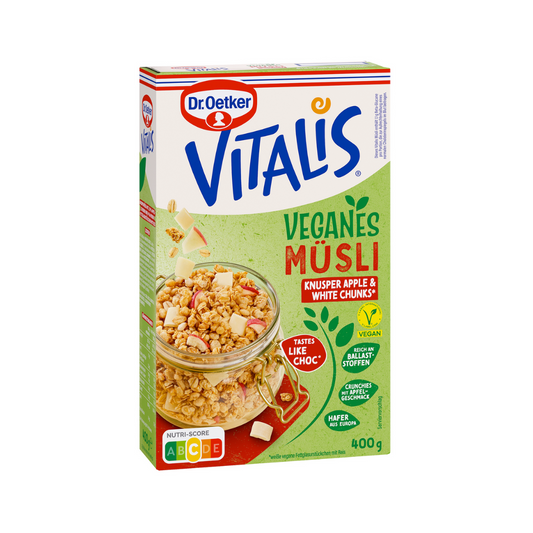 Dr.Oetker Vitalis Vegan Knusper Apple White Chunks 400g