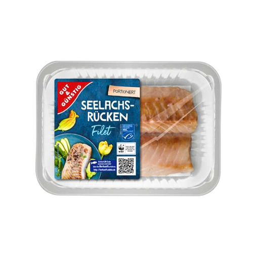 MSC GUT&GÜNSTIG Seelachsrückenfilet ohne Haut 250g