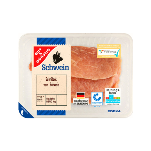 GUT&GÜNSTIG Schnitzel natur 500g QS