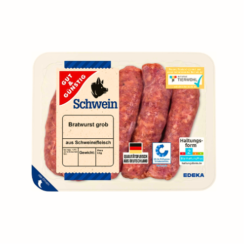 GUT&GÜNSTIG grobe Bratwurst 400g QS