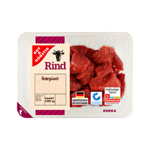 Gut&Günstig Rindergulasch 500g QS