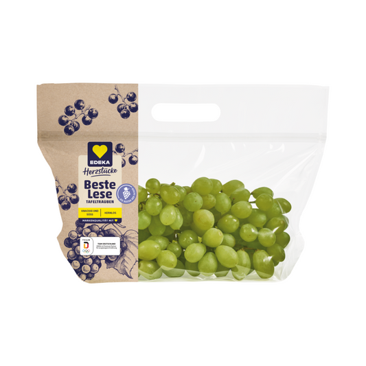 EDEKA Herzstücke Tafeltrauben hell kernlos Italien Klasse I 650g Beutel