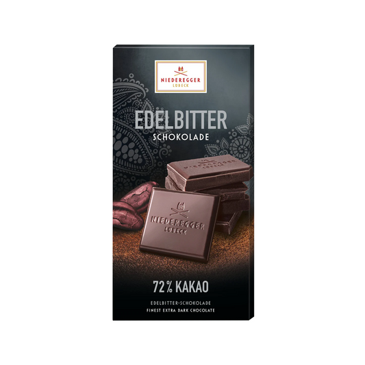 Niederegger Edelbitter Schokoladentafel 72% Kakao Pure Chocolate 100g