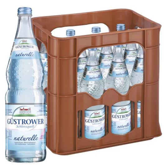 Güstrower Schlossquell Mineralwasser Naturelle Glasflasche 12 x 0,7l