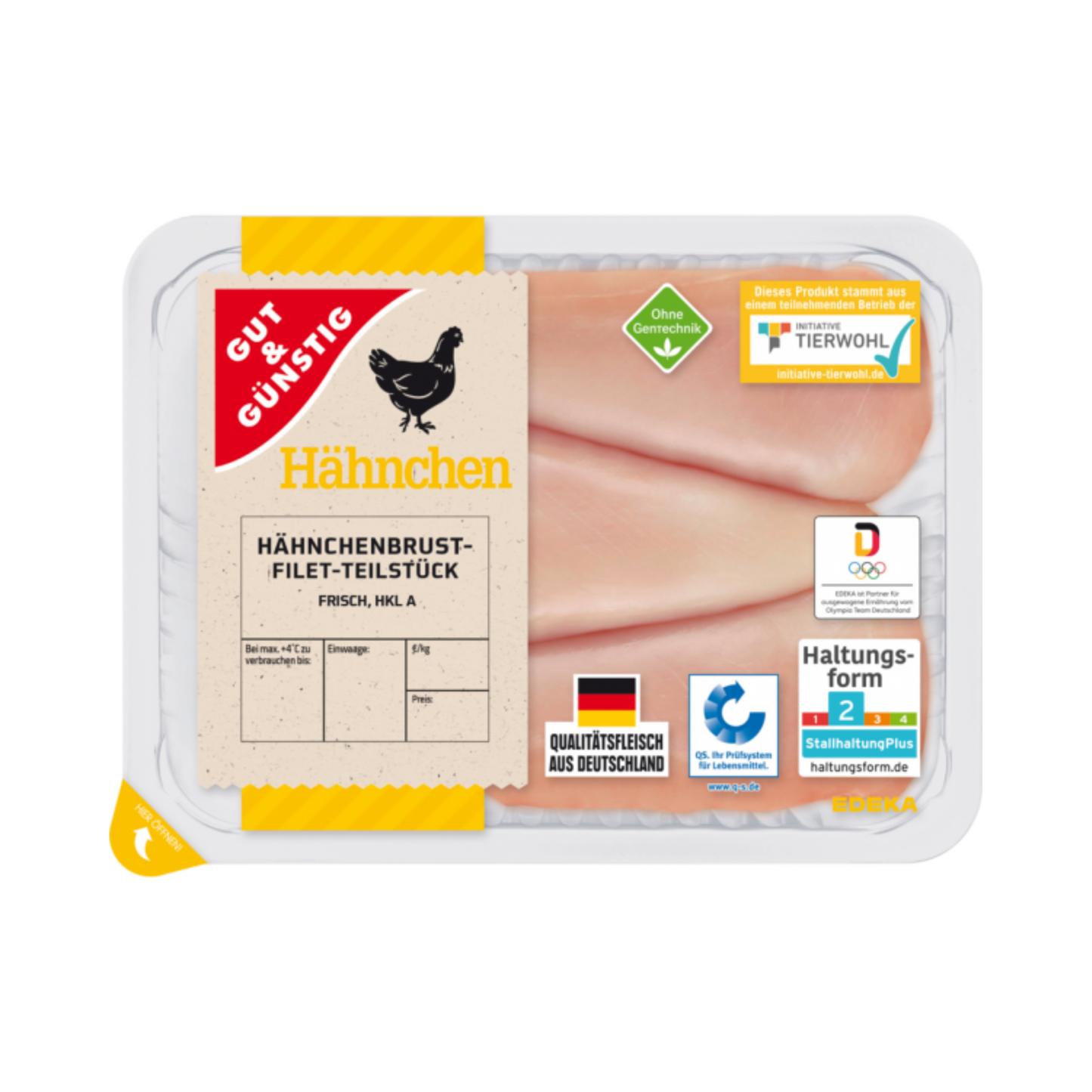 Gut&Günstig Hähnchen-Brustfilet Teilstücke ohne Haut 600g