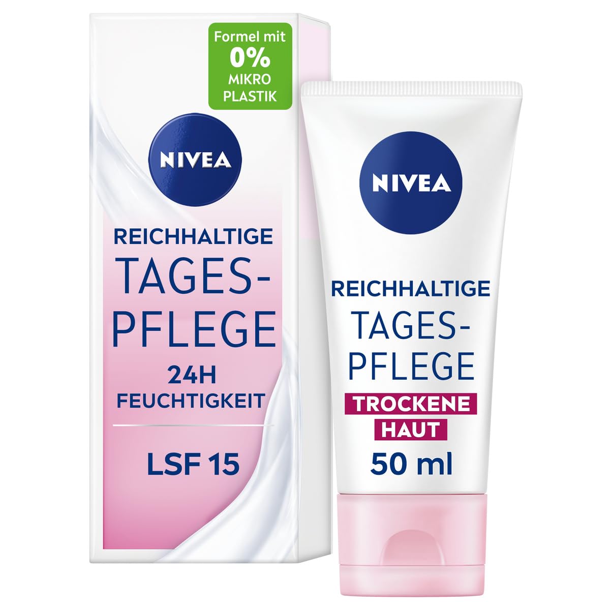 Nivea reichhaltige Tagespflege 24h Feuchtigkeit trockene Haut LSF15 50ml