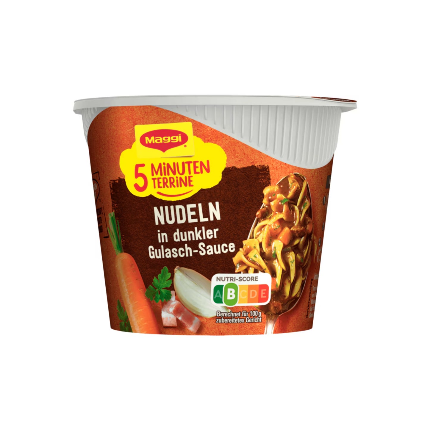 Maggi 5 Minuten Terrine Nudeln in dunkler Gulaschsauce 60g