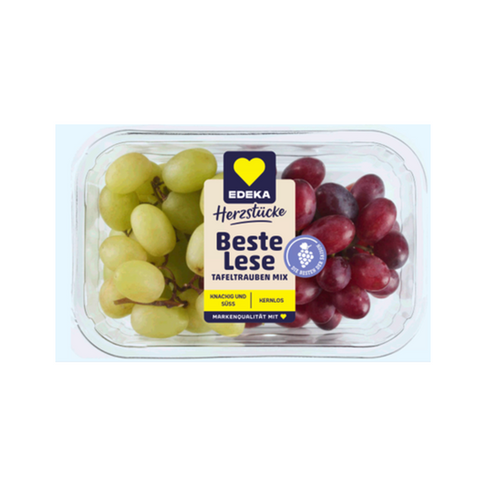 EDEKA Herzstücke Tafeltrauben kernlos Mix Italien Klasse I 500g TopSeal