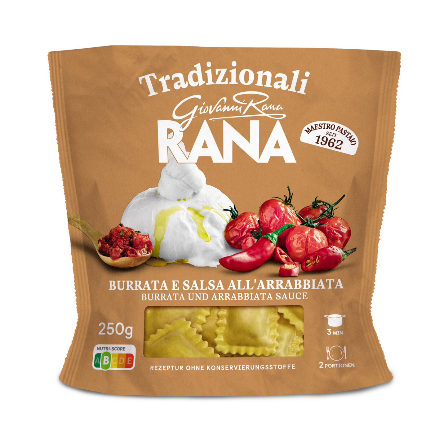Rana Ravioli Burrata und Arrabbiata Sauce 250g