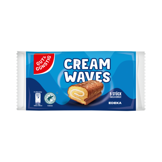 GUT&GÜNSTIG Cream Wave Schoko-Biskuit-Rolle mit Milchcreme 5x35g