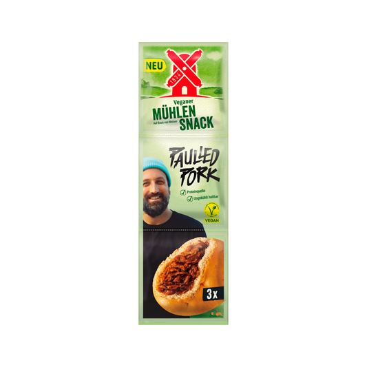 Rügenwalder veganer Mühlen Snack Pulled Pork BBQ 3x40g