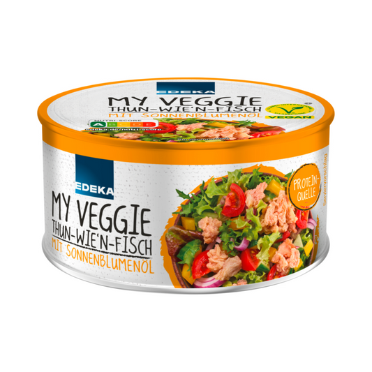 EDEKA My Veggie Vegan Thun-wie'n-Fisch mit Sonnenblumenöl 150g
