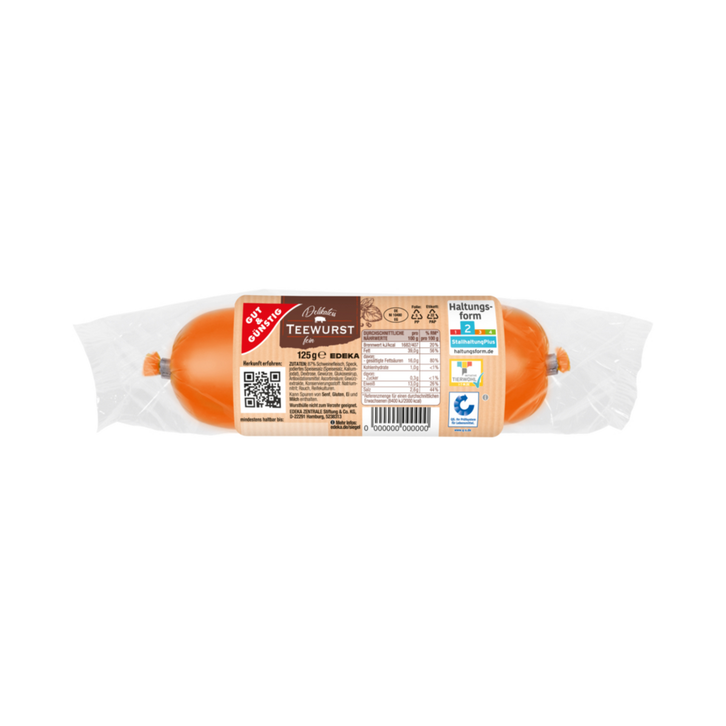 GUT&GÜNSTIG Teewurst fein 125g QS ITW