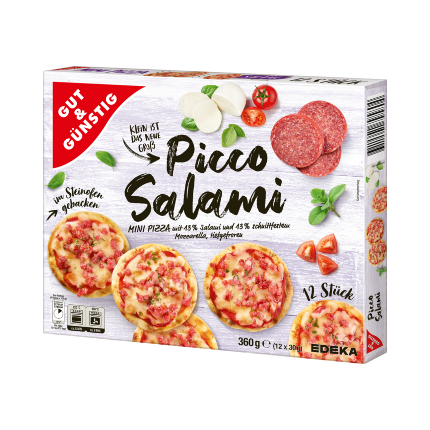 GUT&GÜNSTIG Mini Pizza Salami 12x30g