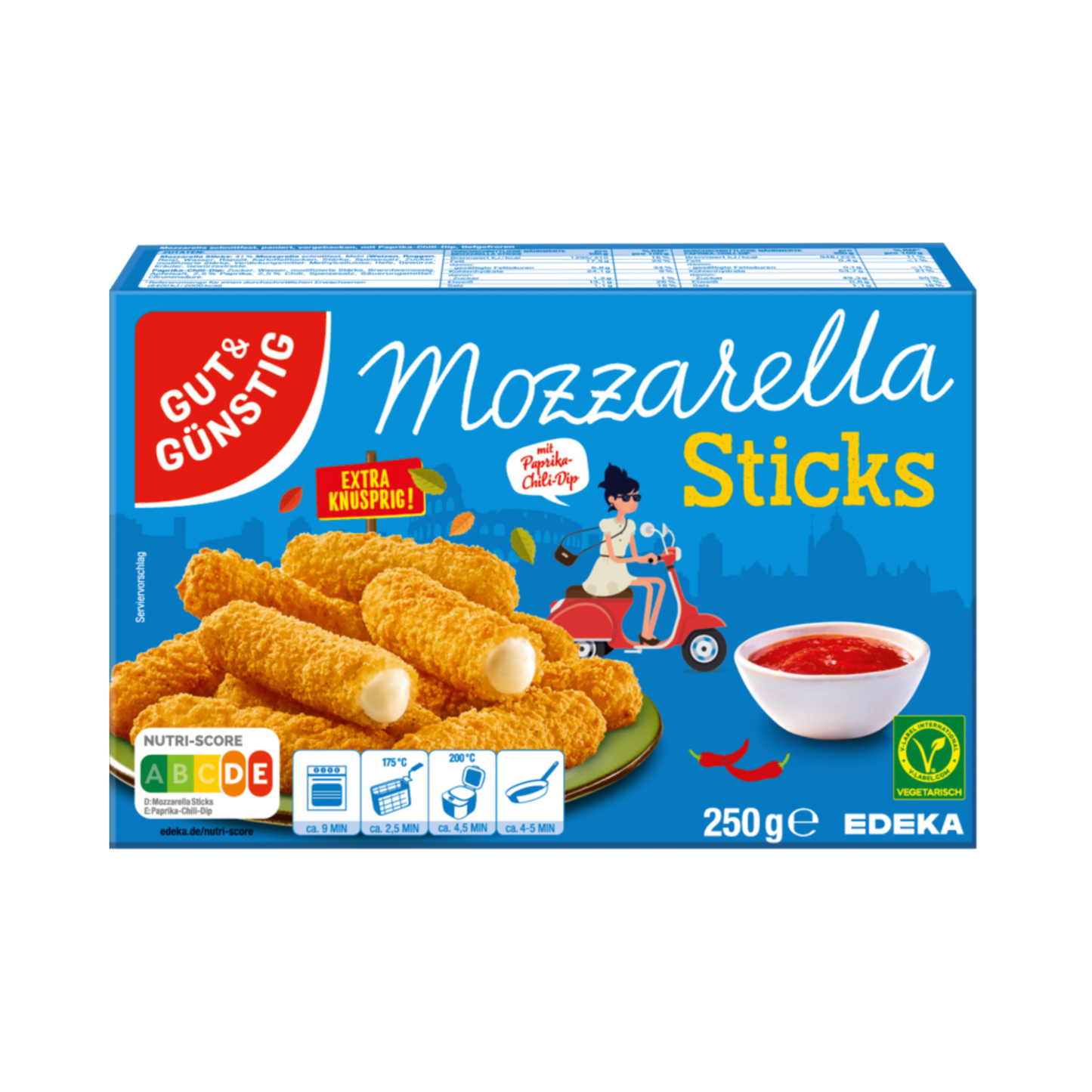 GUT&GÜNSTIG Mozzarella-Sticks mit Chili-Dip 250g