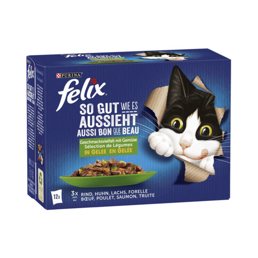 Felix so gut wie es aussieht Gelee Geschmacksvielfalt mit Gemüse 12x85g