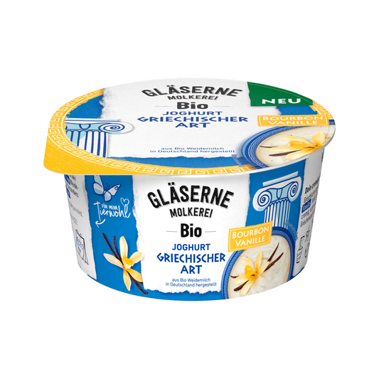 Bio Gläserne Molkerei Joghurt griechischer Art Vanille 150g
