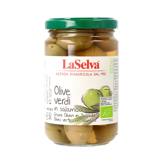 Bio La Selva grüne Oliven mit Stein in Salzlake 310g