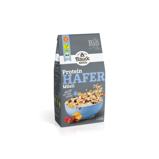 Bio Bauckhof Hafer Müsli Protein ungesüßt glutenfrei 425g