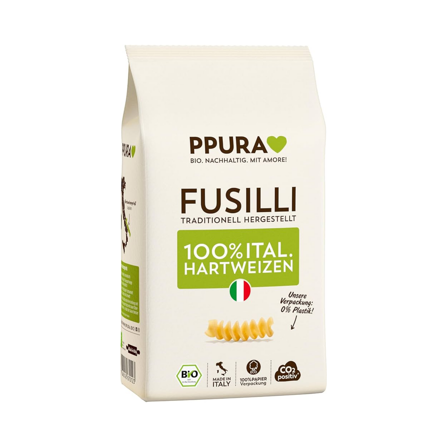 Bio Ppura Fusilli aus italienischem Hartweizen 500g