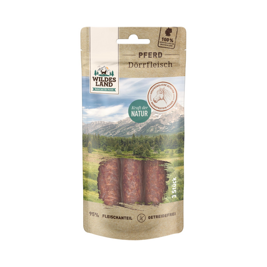 Wildes Land Hunde Snack Pferd Dörrfleisch 3ST 65g