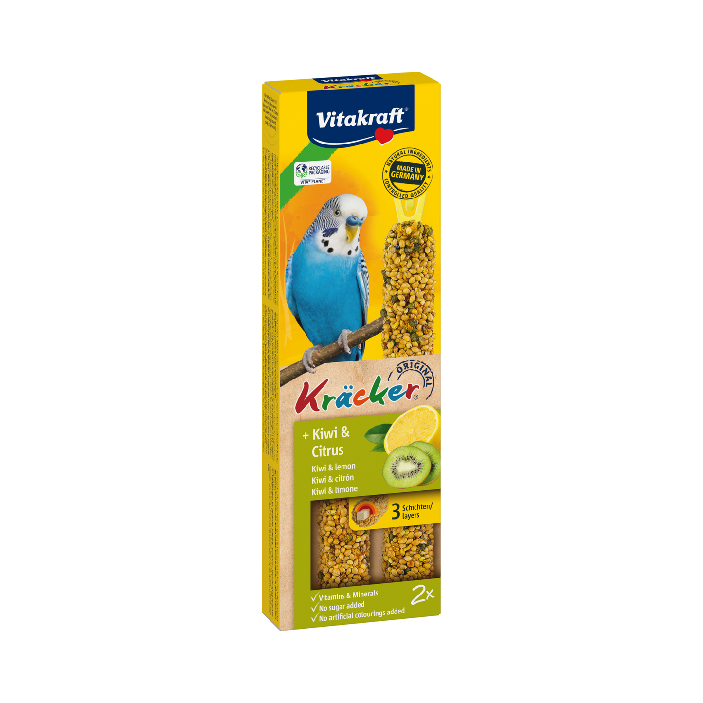 Vitakraft Australian Kräcker Kiwi-Citrus für Großsittiche 2x90g